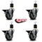 Service Caster 3.5'' Gray Poly Swivel 1-7/8'' Expanding Stem Caster Set with Brake, 4PK SCC-EX20S3514-PPUB-PLB-178-4 - alternate 4